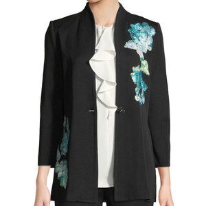 Misook Floral Applique One-Button Jacket (XL)